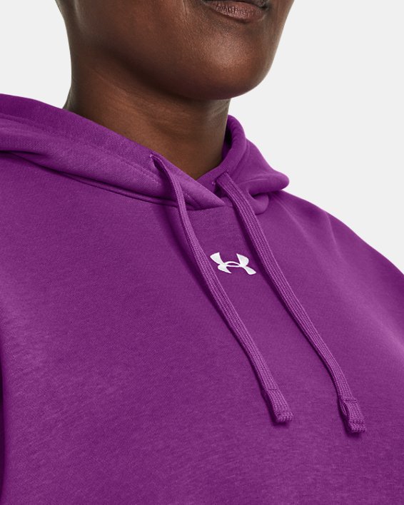 Sweat à capuche oversize UA Rival Fleece pour femme, Purple, pdpMainDesktop image number 3